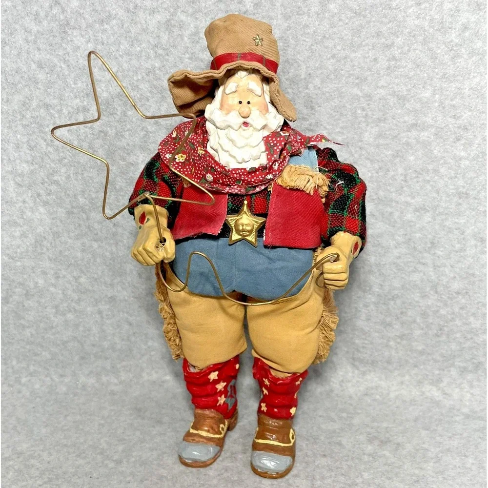 Kurt S‎ Adler Western Santa Claus Cowboy Lasso Star Country Boots Holiday Decor